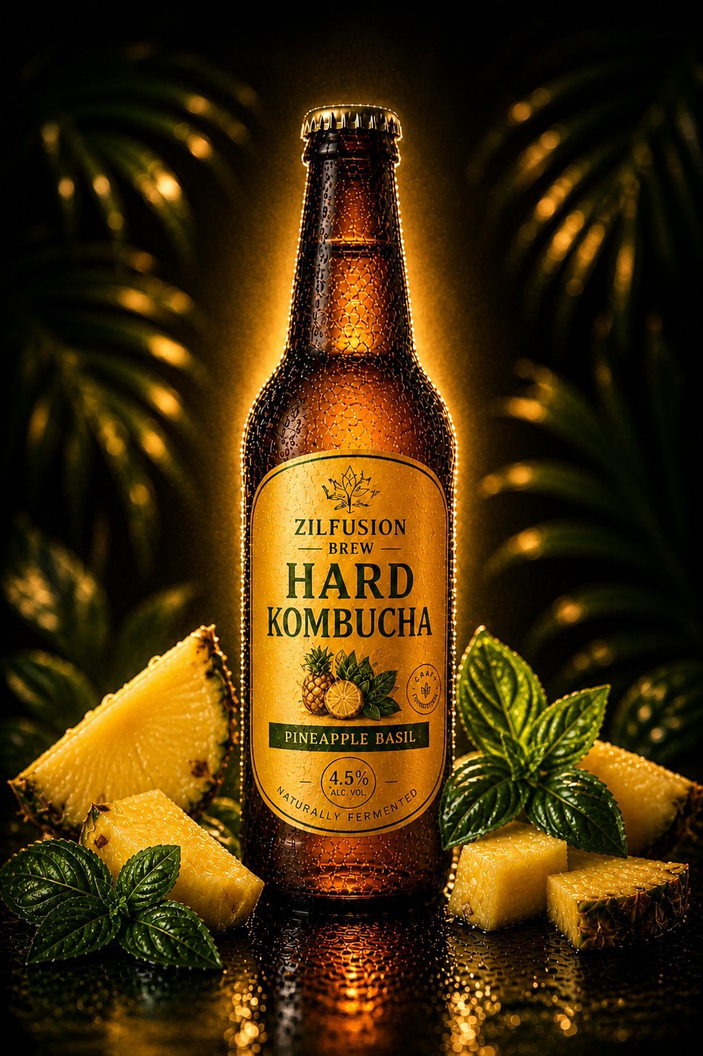 Hard Kombucha Pineapple Basil