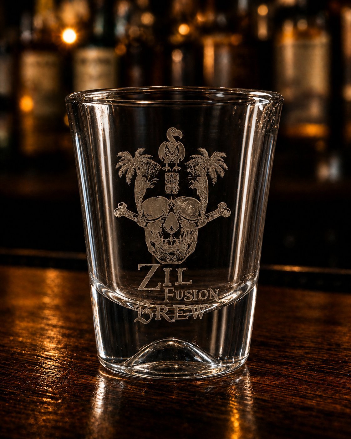 Shooter gravé Zil Fusion Brew — gravure laser finition sablée